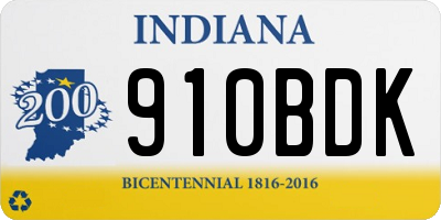 IN license plate 910BDK