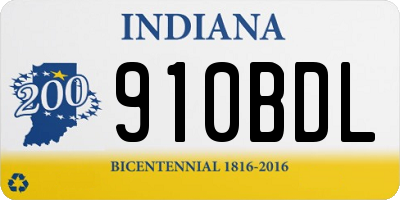 IN license plate 910BDL