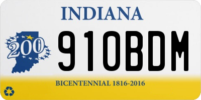 IN license plate 910BDM