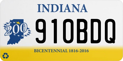 IN license plate 910BDQ