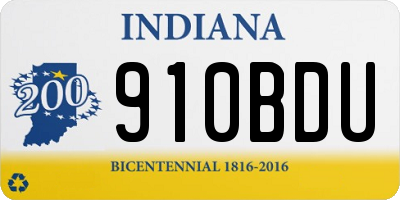 IN license plate 910BDU