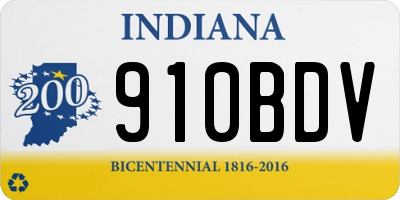 IN license plate 910BDV