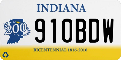 IN license plate 910BDW