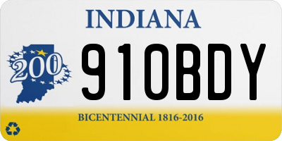 IN license plate 910BDY