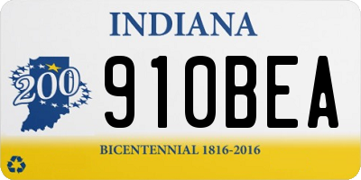 IN license plate 910BEA
