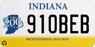 IN license plate 910BEB