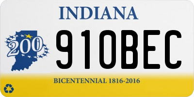 IN license plate 910BEC