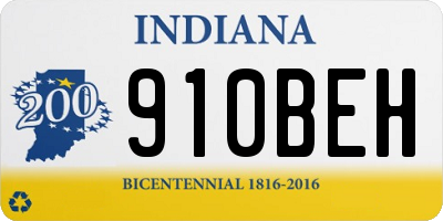 IN license plate 910BEH