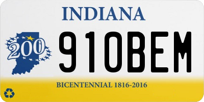 IN license plate 910BEM