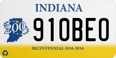 IN license plate 910BEO