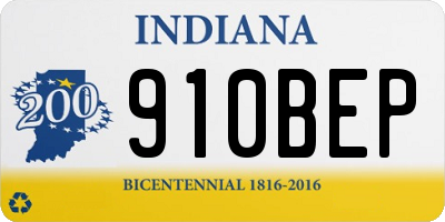 IN license plate 910BEP