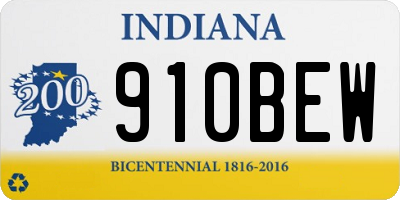 IN license plate 910BEW