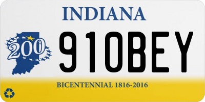 IN license plate 910BEY