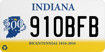 IN license plate 910BFB