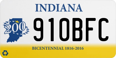 IN license plate 910BFC