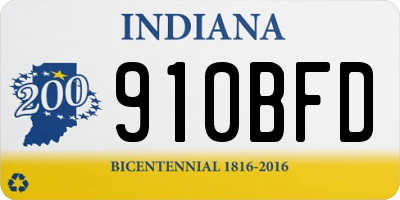 IN license plate 910BFD