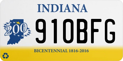 IN license plate 910BFG