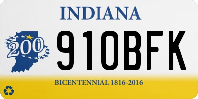 IN license plate 910BFK