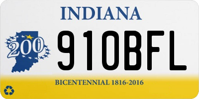 IN license plate 910BFL