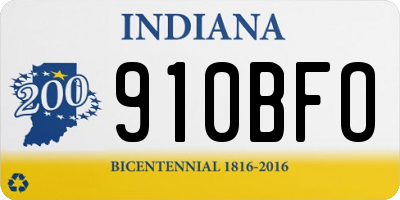 IN license plate 910BFO