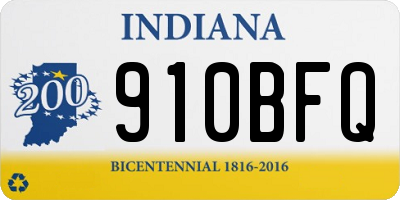 IN license plate 910BFQ