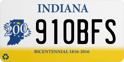 IN license plate 910BFS