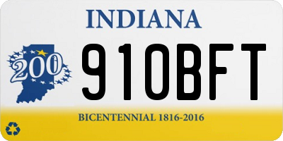 IN license plate 910BFT