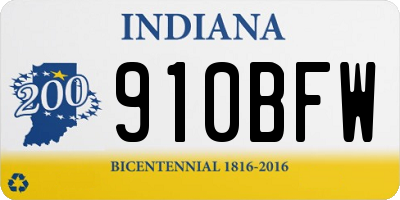 IN license plate 910BFW