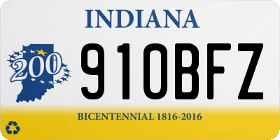 IN license plate 910BFZ