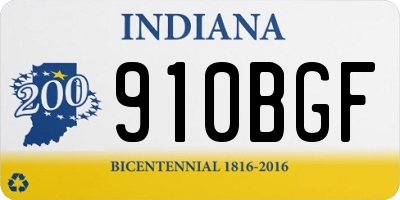 IN license plate 910BGF