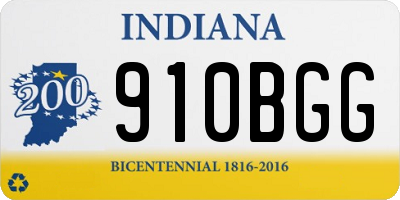 IN license plate 910BGG