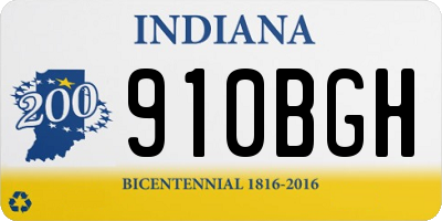 IN license plate 910BGH