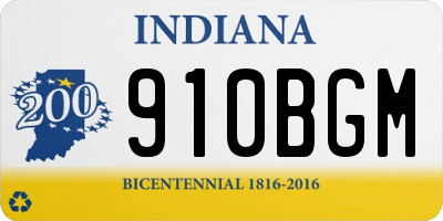 IN license plate 910BGM