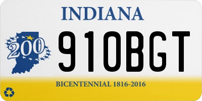 IN license plate 910BGT