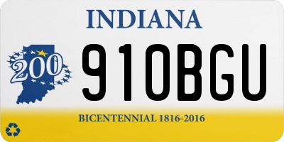 IN license plate 910BGU