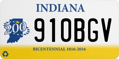 IN license plate 910BGV