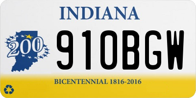 IN license plate 910BGW