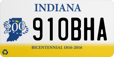 IN license plate 910BHA