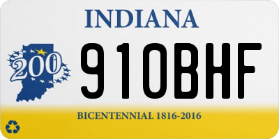 IN license plate 910BHF