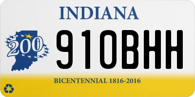 IN license plate 910BHH