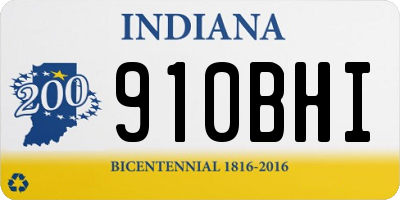 IN license plate 910BHI