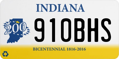 IN license plate 910BHS