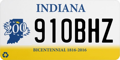 IN license plate 910BHZ