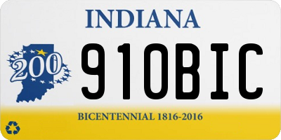 IN license plate 910BIC