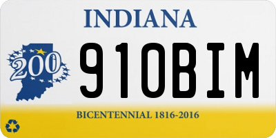 IN license plate 910BIM