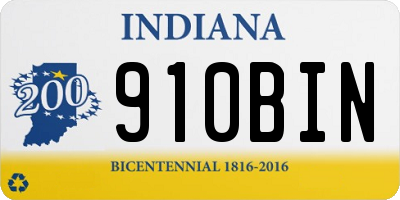 IN license plate 910BIN
