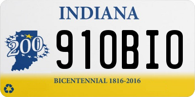 IN license plate 910BIO