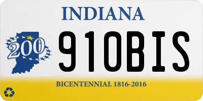 IN license plate 910BIS