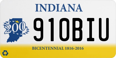 IN license plate 910BIU