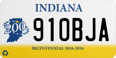 IN license plate 910BJA